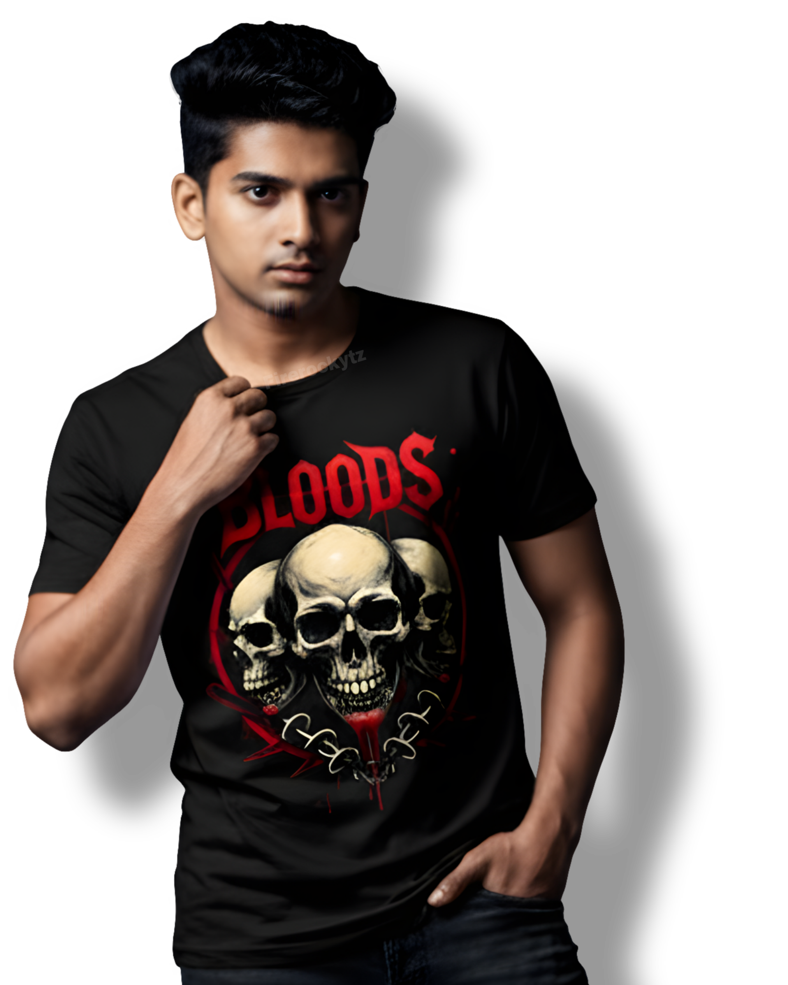 Men’s Gothic Skull “BLOODS” Graphic